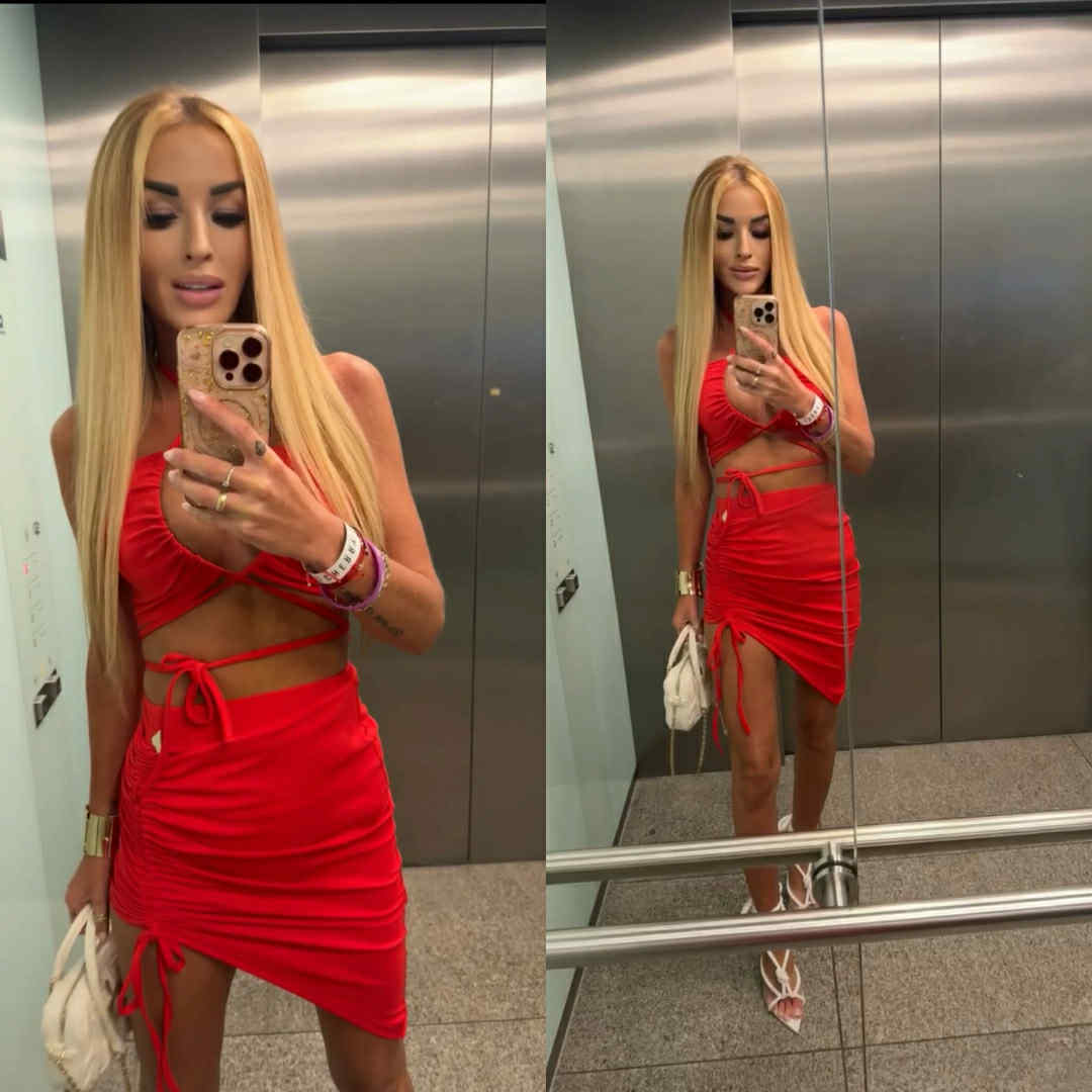 KOMPLET SUNNY, kolor CZERWONY, rozmiar xs/s, od ręki