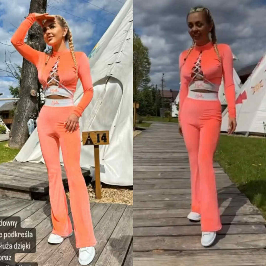 Komplet GLORIA, neon pomarańczowy, S/M — od ręki