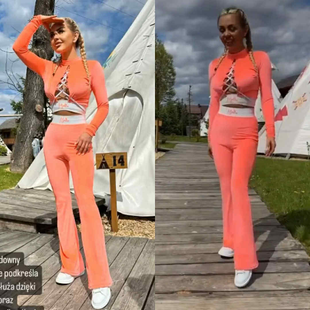 GLORIA KOMPLET, kolor POMARAŃCZOWY-NEON, rozmiar s/m, od ręki