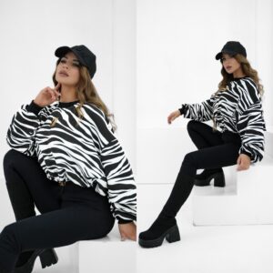 BLUZA ZEBRA z troczkiem uni od xs do l