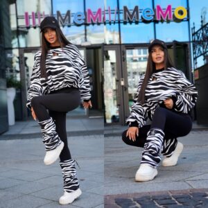 Bluza LAURA ZEBRA oversize ze ściągaczem